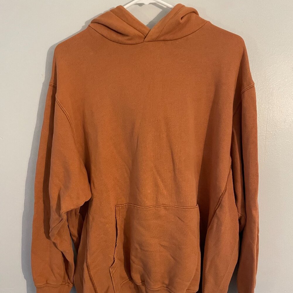 Aerie Distressed Pullover Hoodie - Brown - Medium